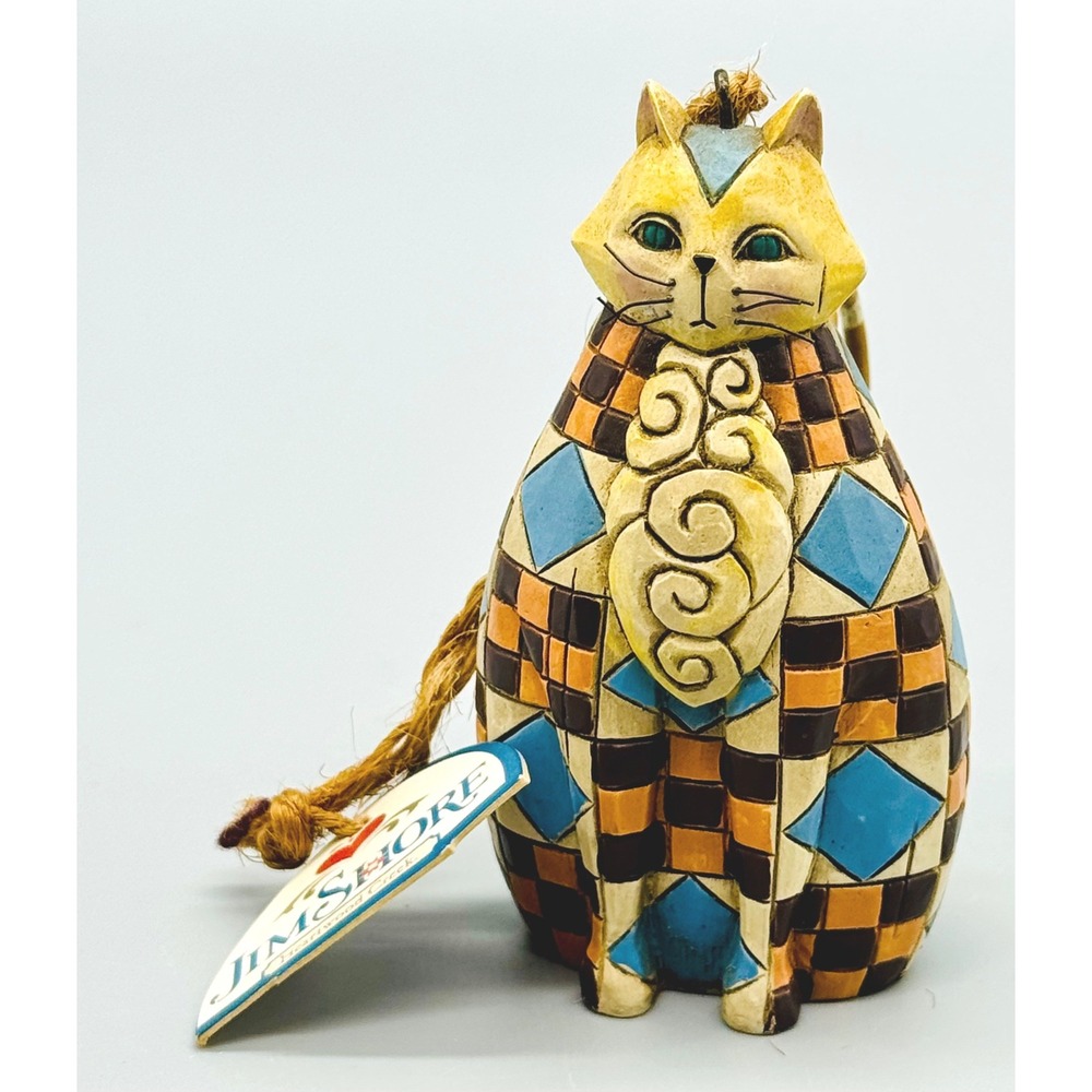 Jim Shore Heartwood Creek Abigail Cat Ornament Hanging Figurine 2003 3.5 inch
